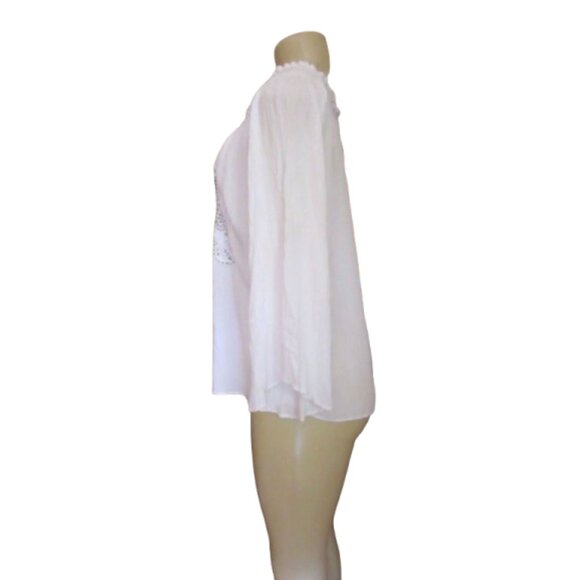 Lilly Pulitzer Nita Top White Beaded Off-The-Shoulder Blouse S - Picture 3 of 5